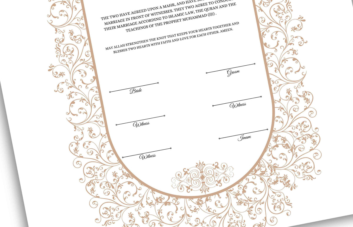 Luxury Nikkah Certificate, Personalised Custom Nikkah Nama, Premium Islamic Wedding Contract Gift, Digital Contract. NN154