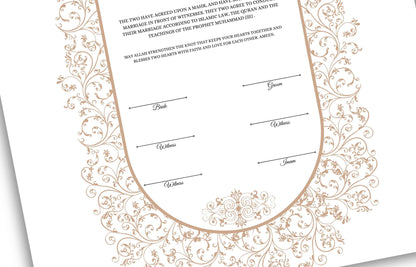 Luxury Nikkah Certificate, Personalised Custom Nikkah Nama, Premium Islamic Wedding Contract Gift, Digital Contract. NN154