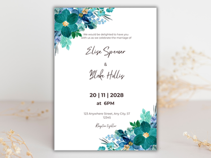 Wedding Invitation Bundle, RSVP, Thank You Card, Table Card, Menu Card, Reception Card, Details Card. WI222