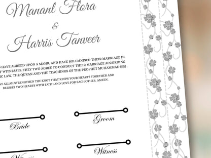 Nikkah Contract Template, Printable Nikkah Contract, Editable Nikkahnama, Muslim Wedding Certificate, Digital Download. NN259