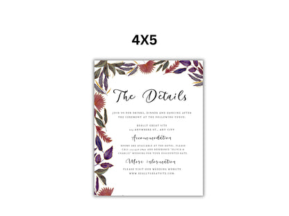 Wedding Invitation Bundle Template With RSVP and Details Card. WT61