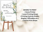 Greenery Watercolor Wedding Welcome Sign Template, Wedding Welcome Sign, Wedding signs, Welcome poster Template. WS12