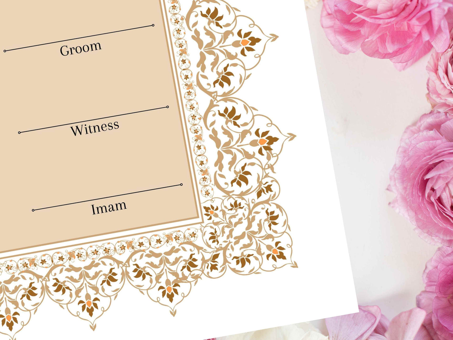 Nikkah Certificate, Nikkah Islamic Marriage Certificate, Printable, Custom Name Nikkah. Quran Verse, Digital Download. NN221