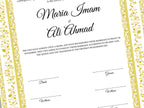 Nikkahnama | A4/A3 Custom Luxury Nikkah Contract | Digital contract | Inspired Luxury Nikkahnama | Nikkah Certificate Pdf Template. NN145