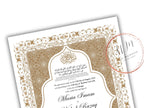 Nikkah Certificate Digital Download Personalized, Luxury Nikkah Contract, Islamic Wedding Contract, Personalized Muslim Wedding Gift. NN188