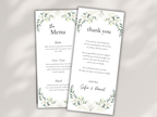 Wedding Menu & Thank You Card Template | Editable Printable Table Place Card. WI203
