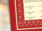 Rose Nikkah Certificate Template, Editable Nikkahnama, Printable Nikah Contract, Muslim Contract, Red Nikkah Islamic Marriage Contract.NN253