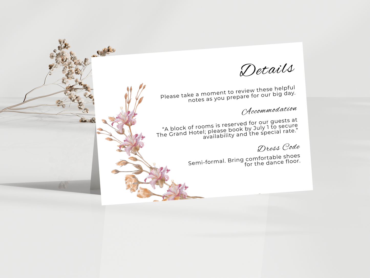 Wedding Invitation Set, RSVP, Wedding Details, Wedding Bottle Label Template, WI279