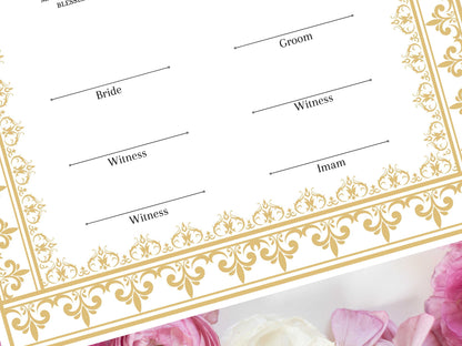 Nikkah Certificate Digital Download, A4 / A3. NN233