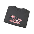 Cat Bow Valentine Unisex Sweatshirt, Claws-itively Adorable Gift, Funny Valentine's Day Jumper, Cute Kitty Lover Top, Heart Design Pullover,