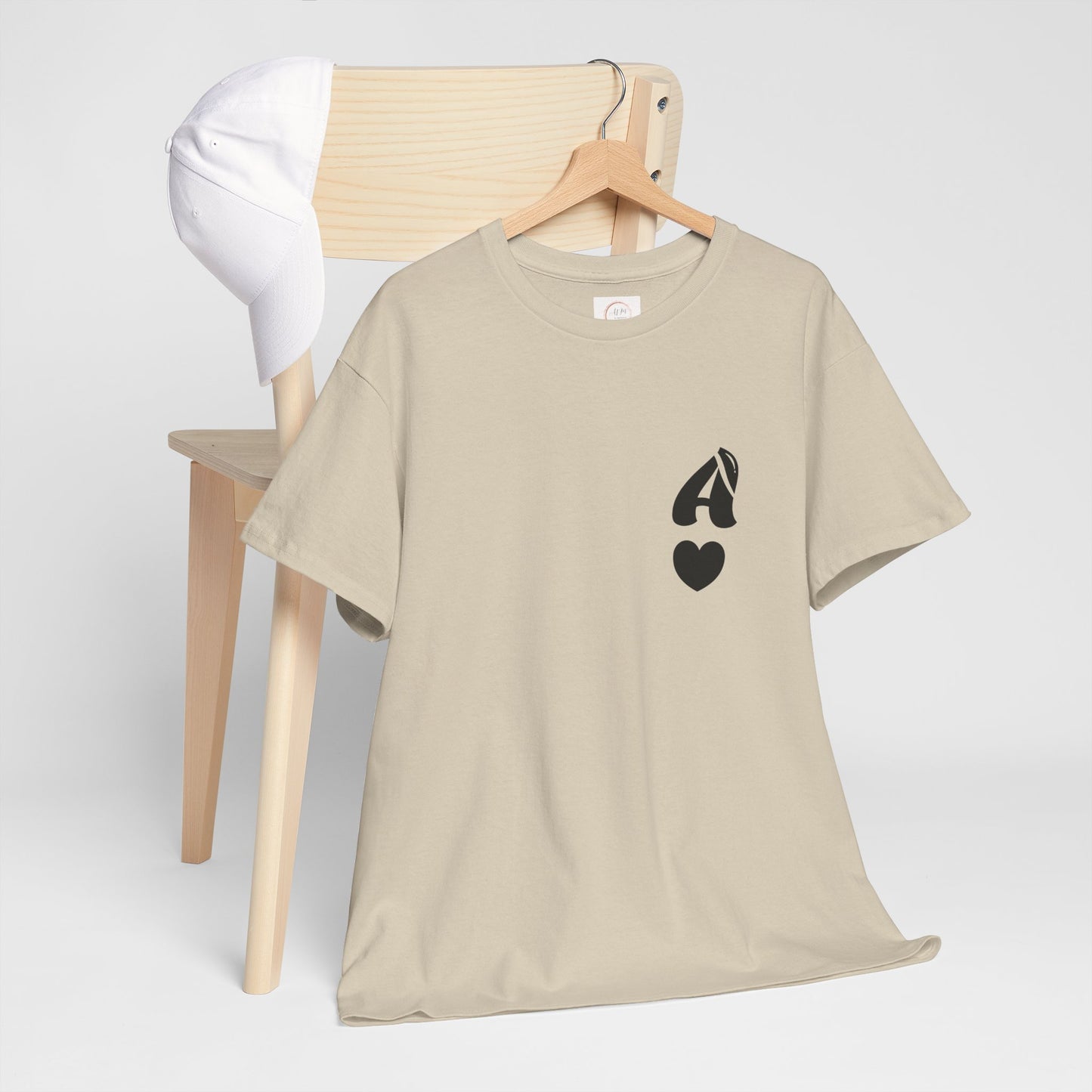 Initial Heart Tee — Minimalist 'A' Monogram T-Shirt