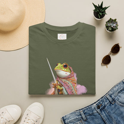 Frog Knight T-Shirt — 'Huzzah' Medieval Amphibian Graphic Tee