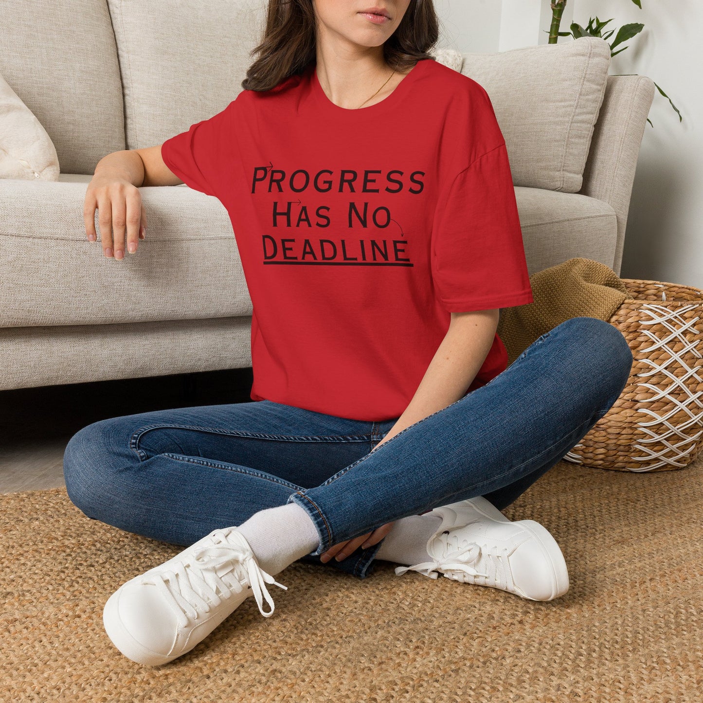 Progress Has No Deadline T-Shirt — Motivational Relaxed Tee