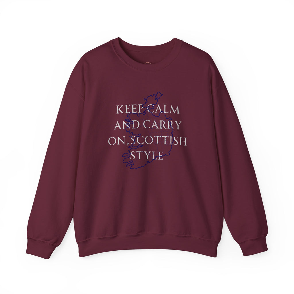 Scottish Style Unisex Sweatshirt Comfortable Outfit Keep Calm and Carry On Design - A1 Majestic