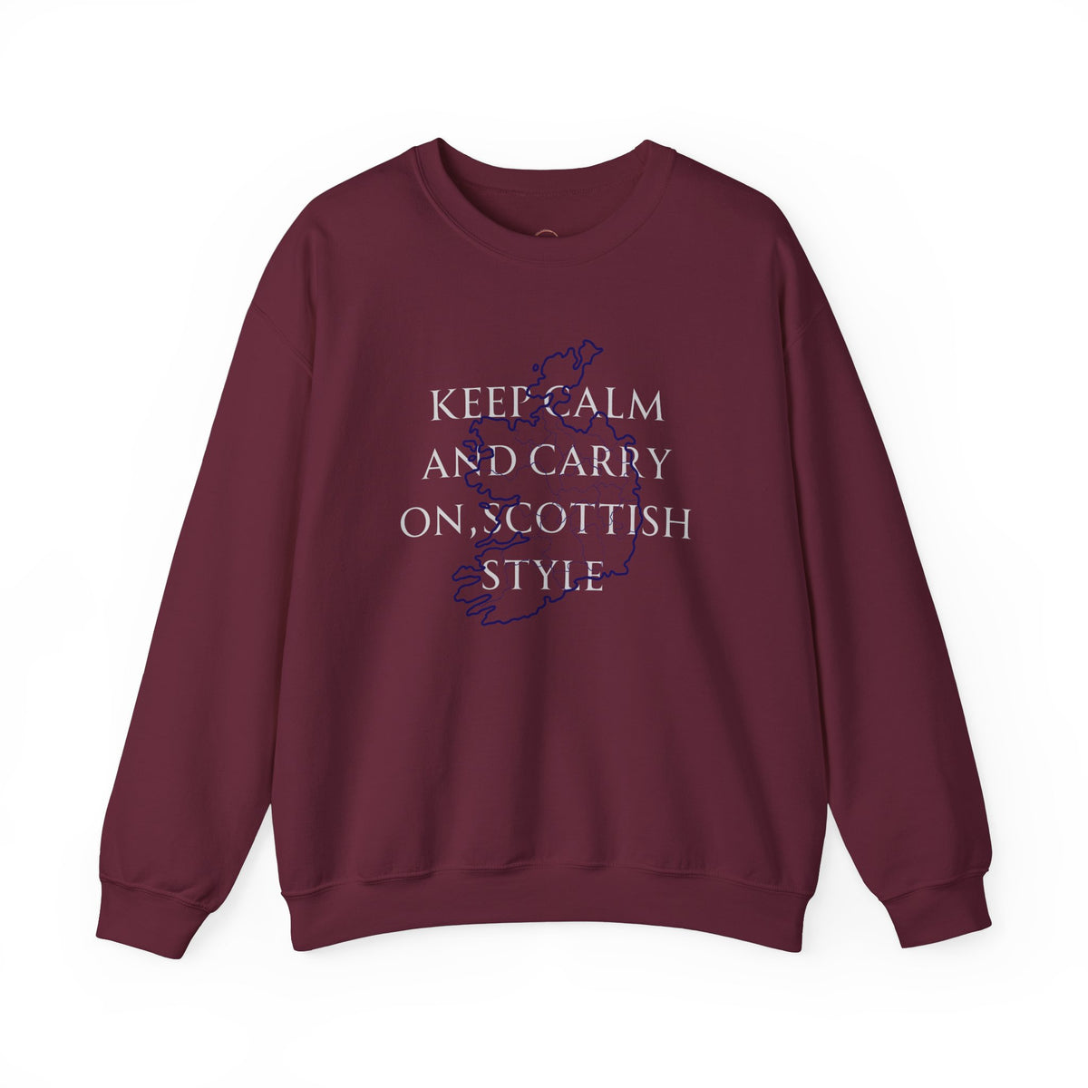 Scottish Style Unisex Sweatshirt Comfortable Outfit Keep Calm and Carry On Design - A1 Majestic