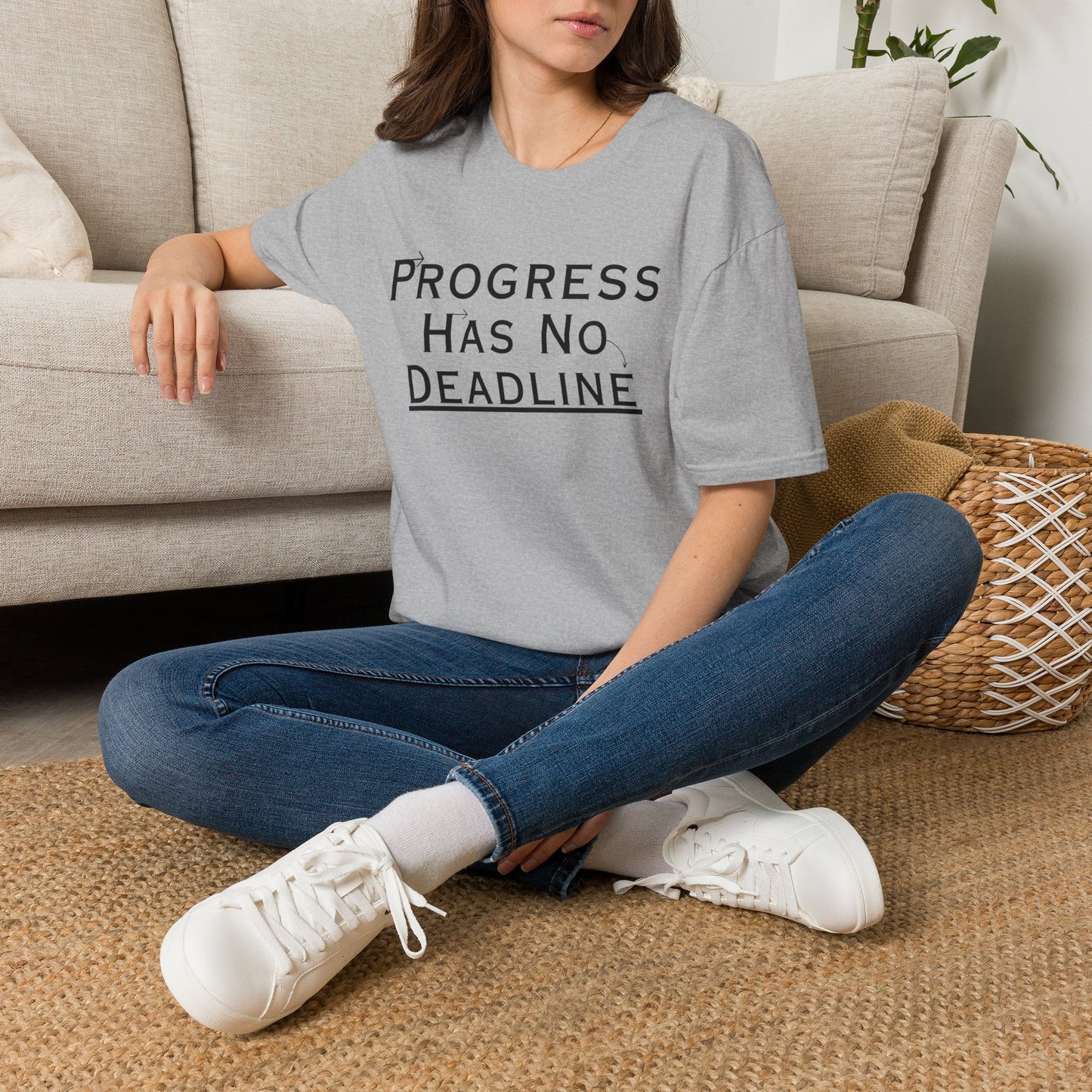 Progress Has No Deadline T-Shirt — Motivational Relaxed Tee