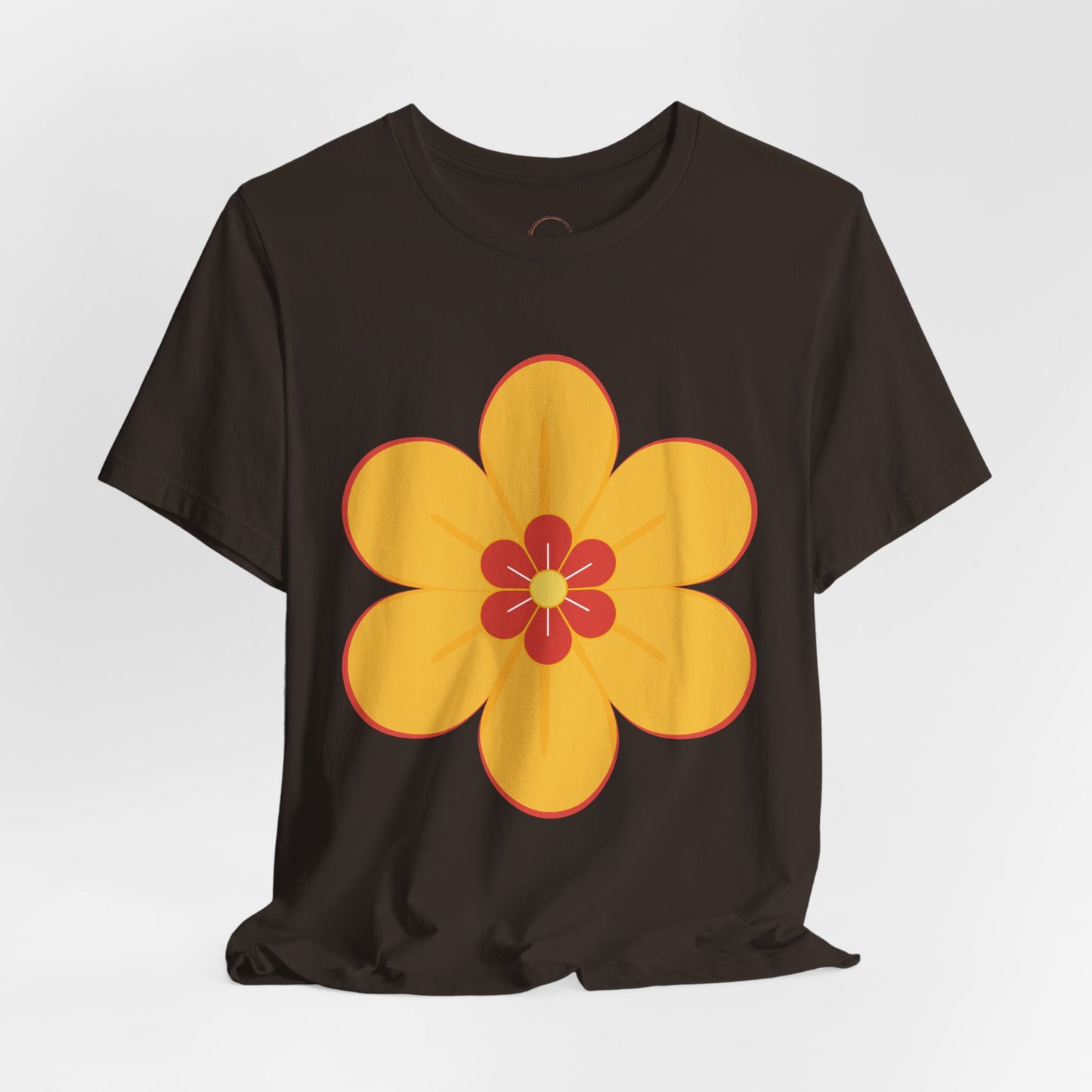 Retro Orange Flower Tee | 70s Floral Graphic T-Shirt