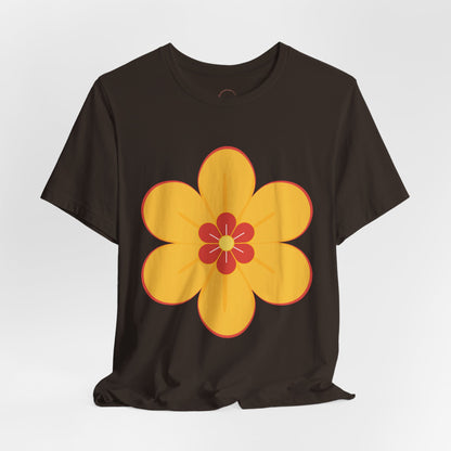 Retro Orange Flower Tee | 70s Floral Graphic T-Shirt