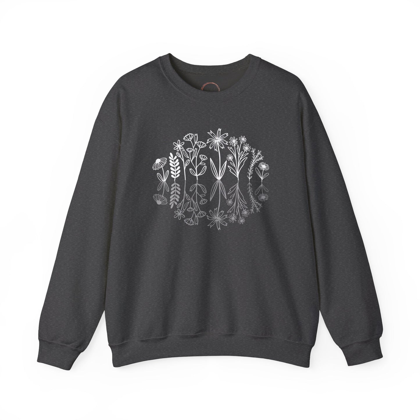 Wildflowers Sweatshirt, Flower Crewneck Sweatshirt