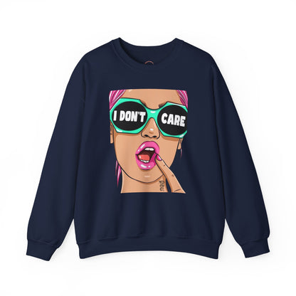 “I Don’t Care” Pop Art Crewneck Sweatshirt