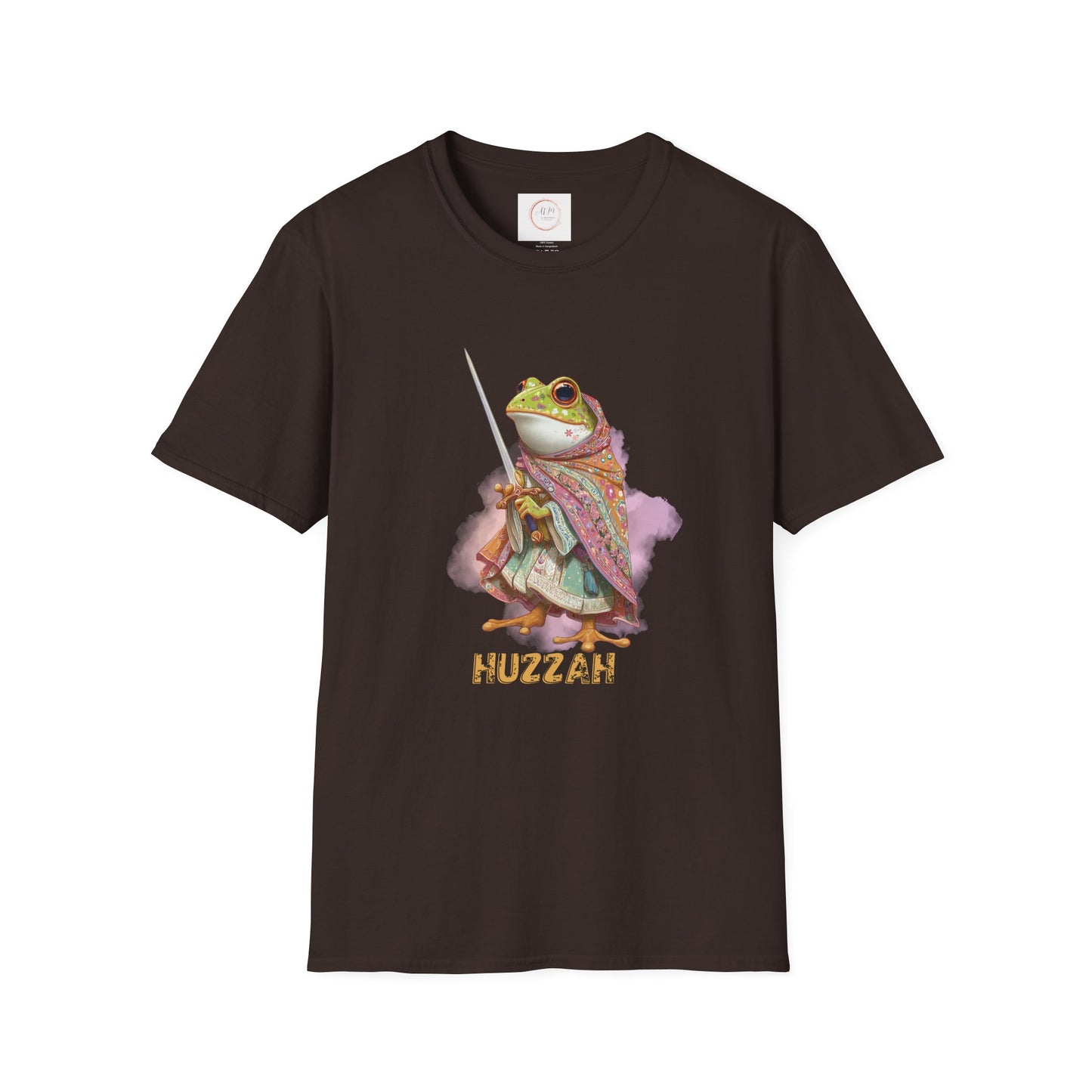 Frog Knight T-Shirt — 'Huzzah' Medieval Amphibian Graphic Tee