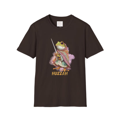 Frog Knight T-Shirt — 'Huzzah' Medieval Amphibian Graphic Tee