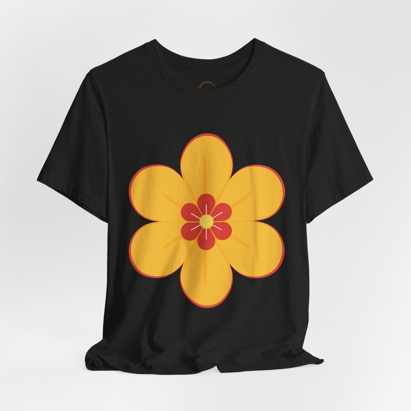 Retro Orange Flower Tee | 70s Floral Graphic T-Shirt