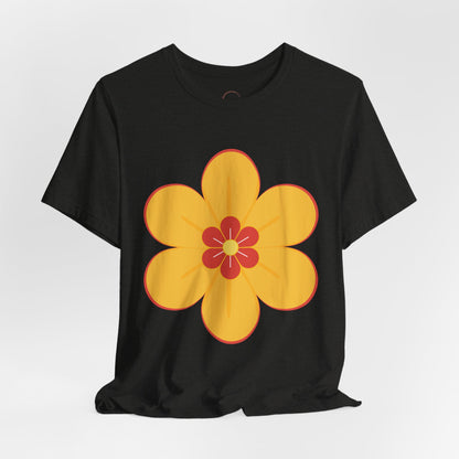 Retro Orange Flower Tee | 70s Floral Graphic T-Shirt