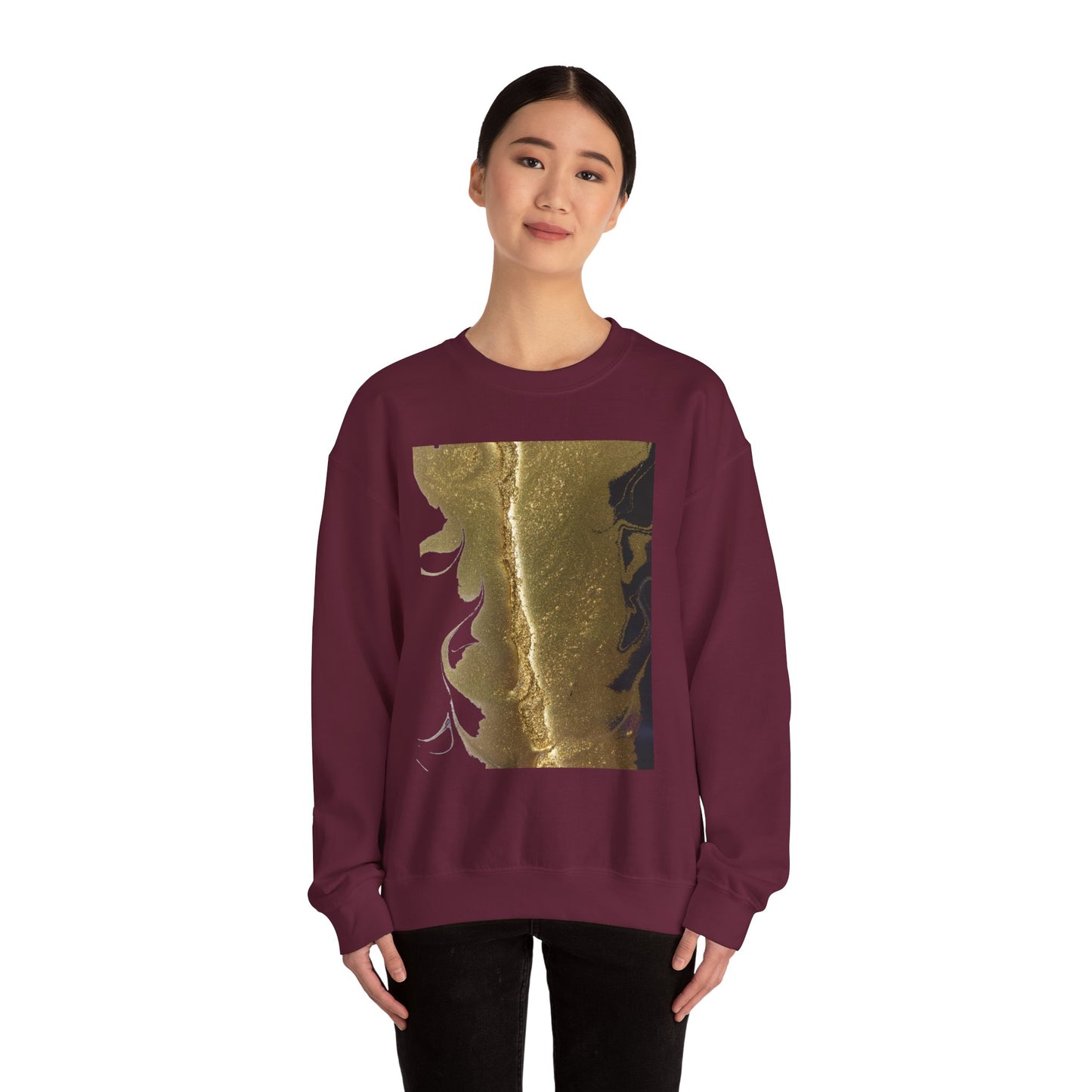 Gold Leaf Graphic Crewneck Sweatshirt | Cozy Fall/Winter Style Gift