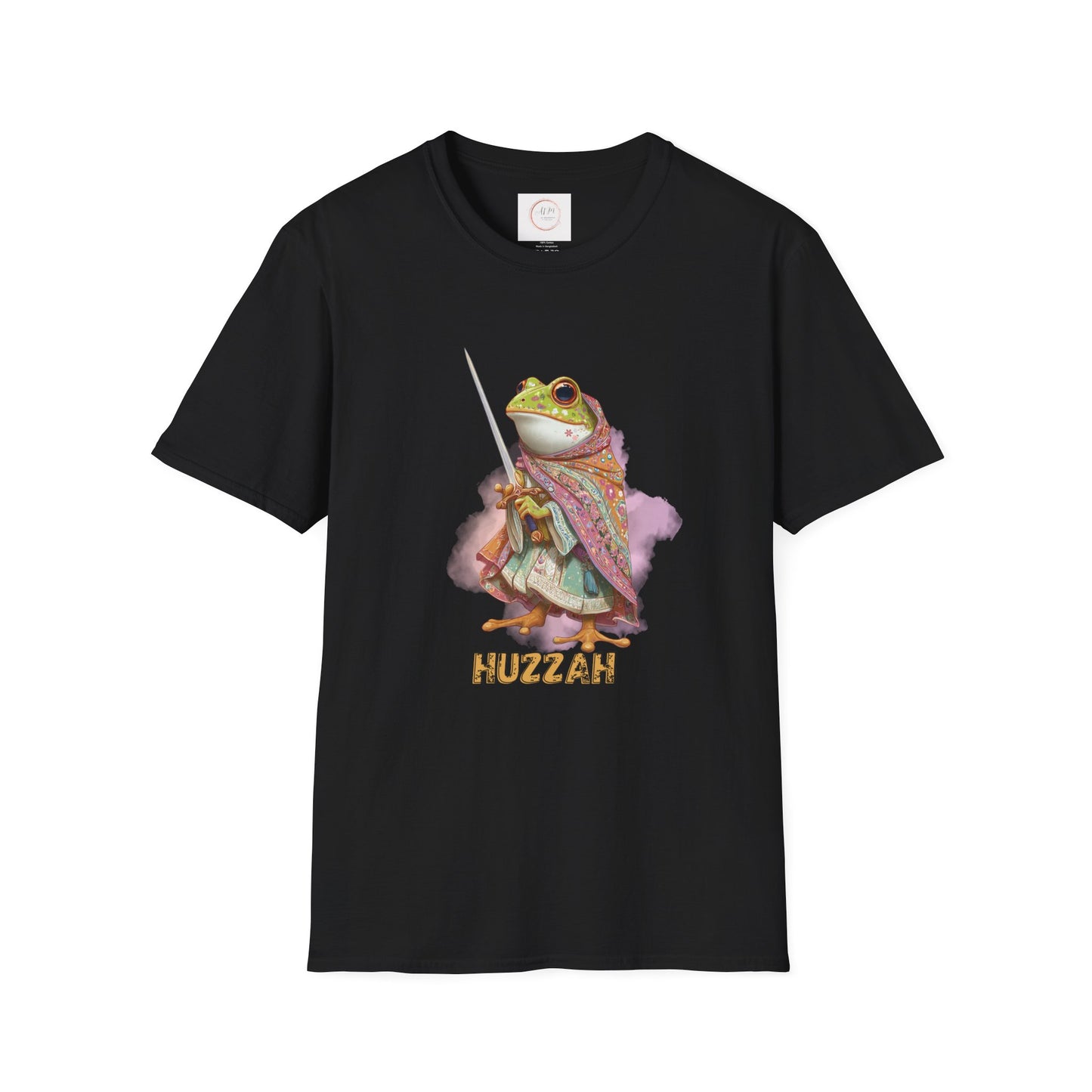 Frog Knight T-Shirt — 'Huzzah' Medieval Amphibian Graphic Tee