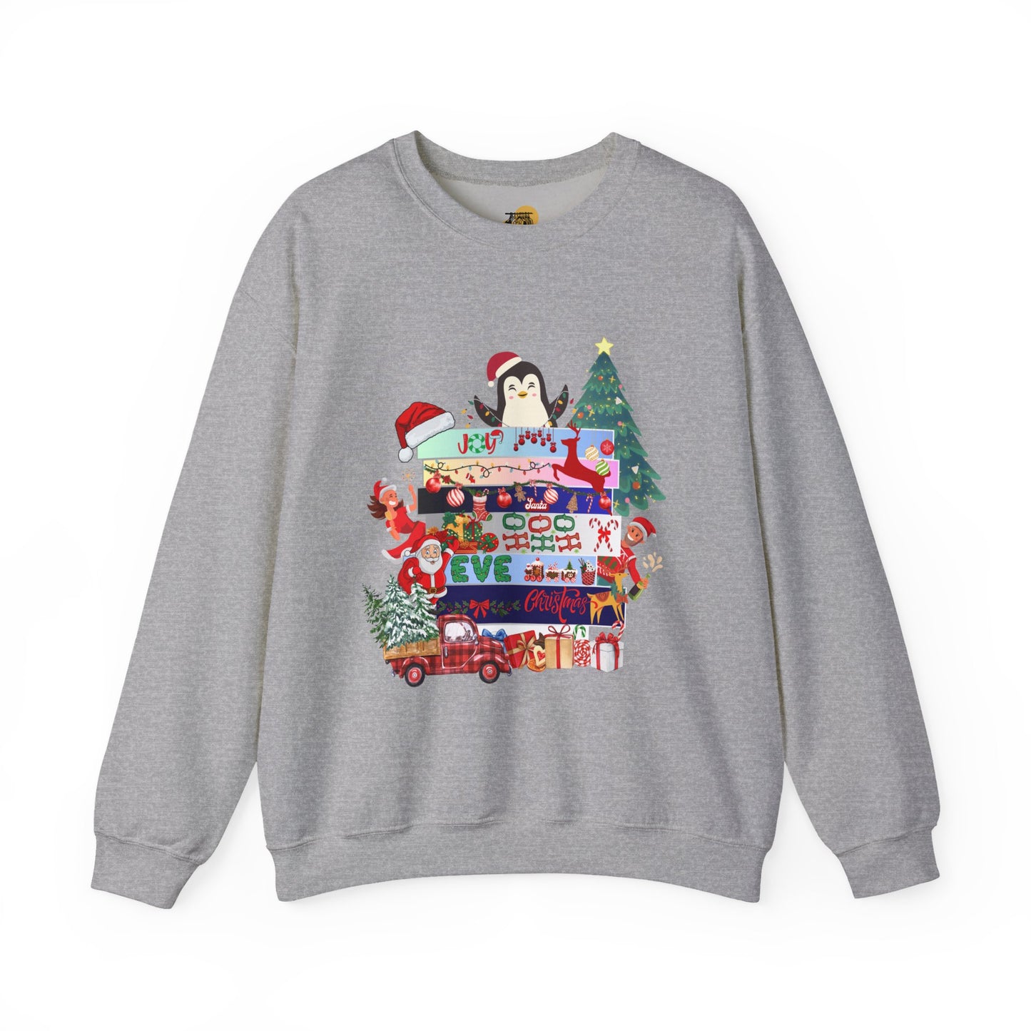 Festive Penguin Crewneck Sweatshirt, Winter Clothing, Holiday Gift, Cozy Sweater, Christmas Sweatshirt, Casual Wear