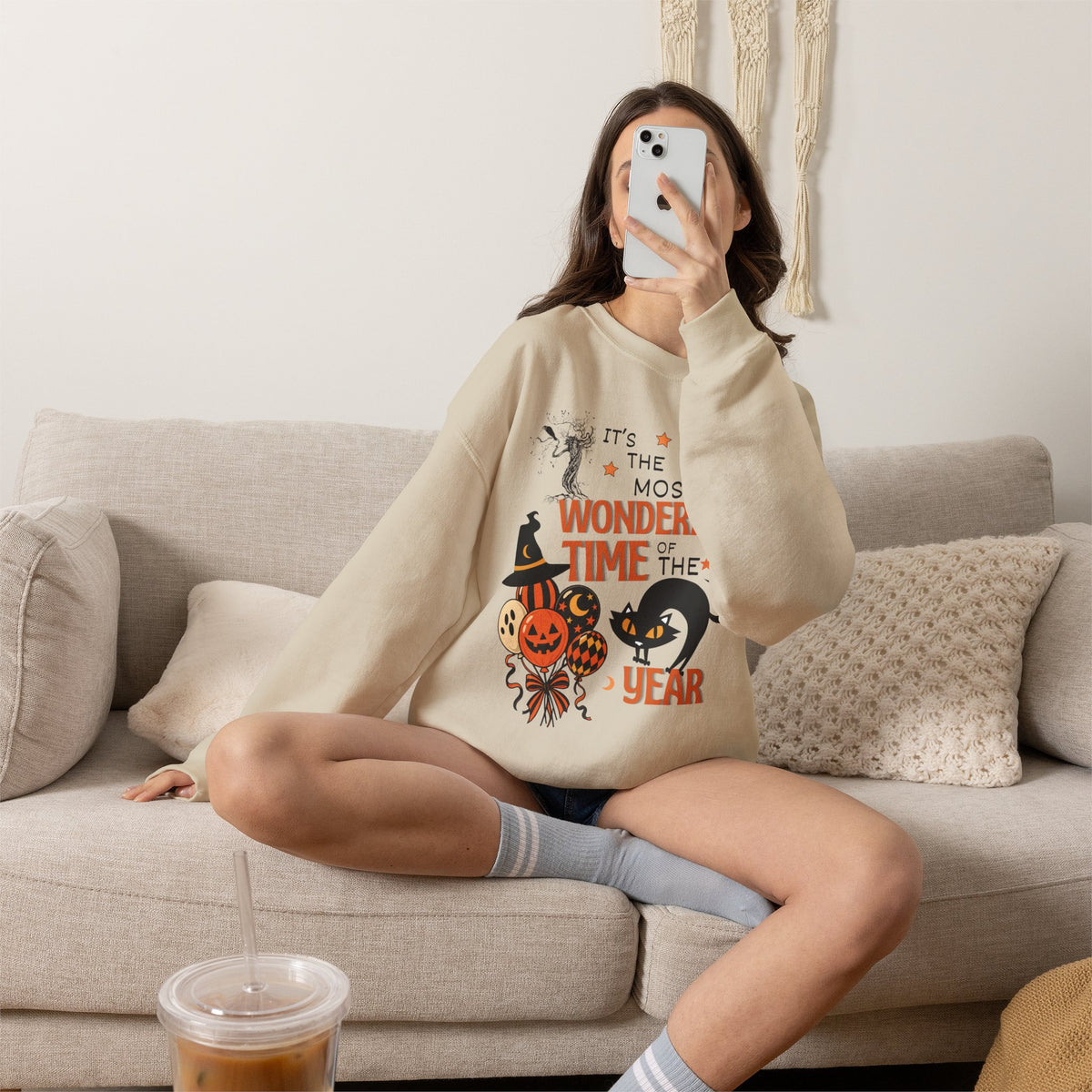 Halloween Sweatshirt — "It's the Most Wonderful Time of the Year" Cozy Crewneck