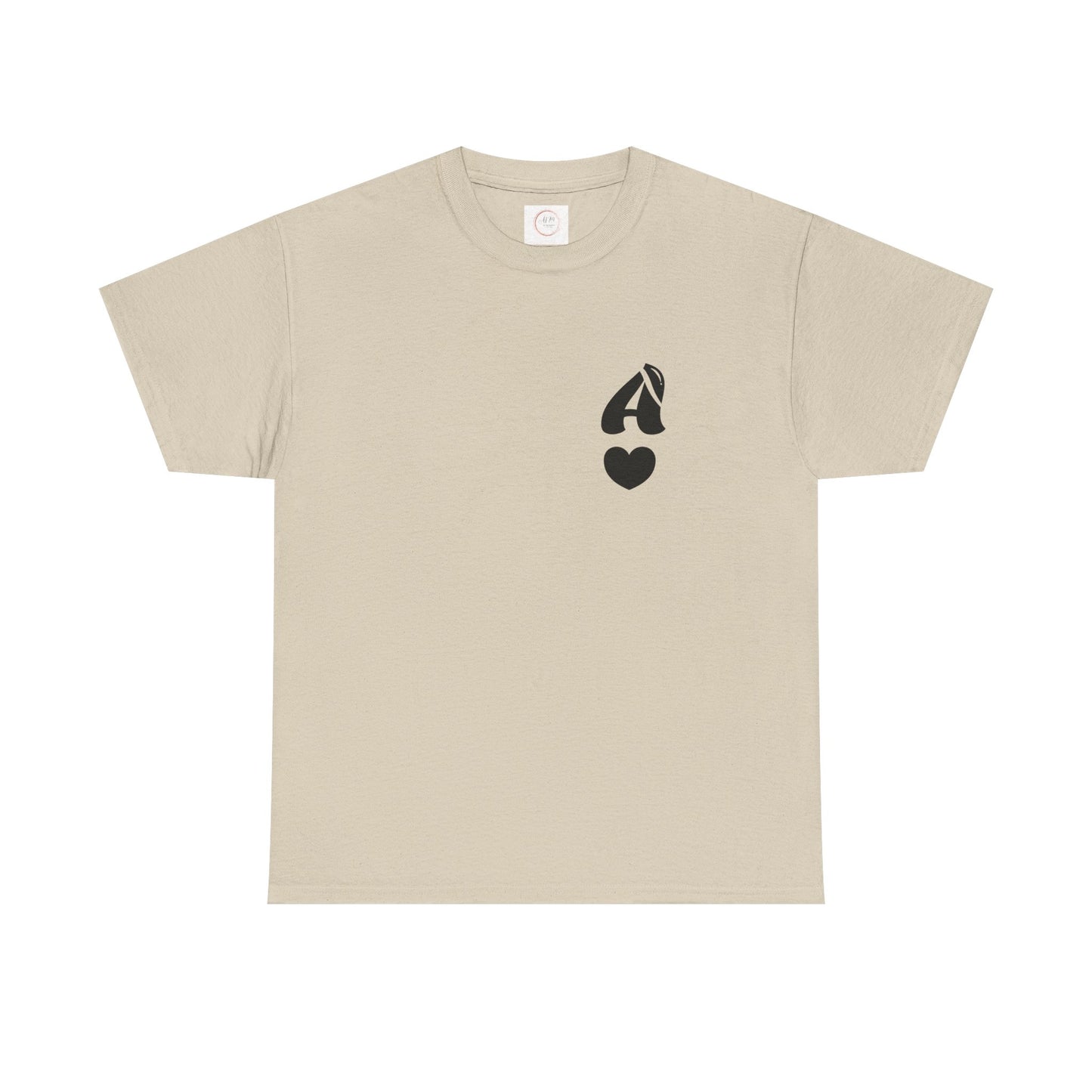Initial Heart Tee — Minimalist 'A' Monogram T-Shirt