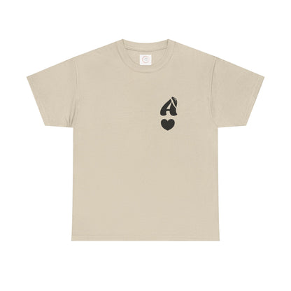 Initial Heart Tee — Minimalist 'A' Monogram T-Shirt