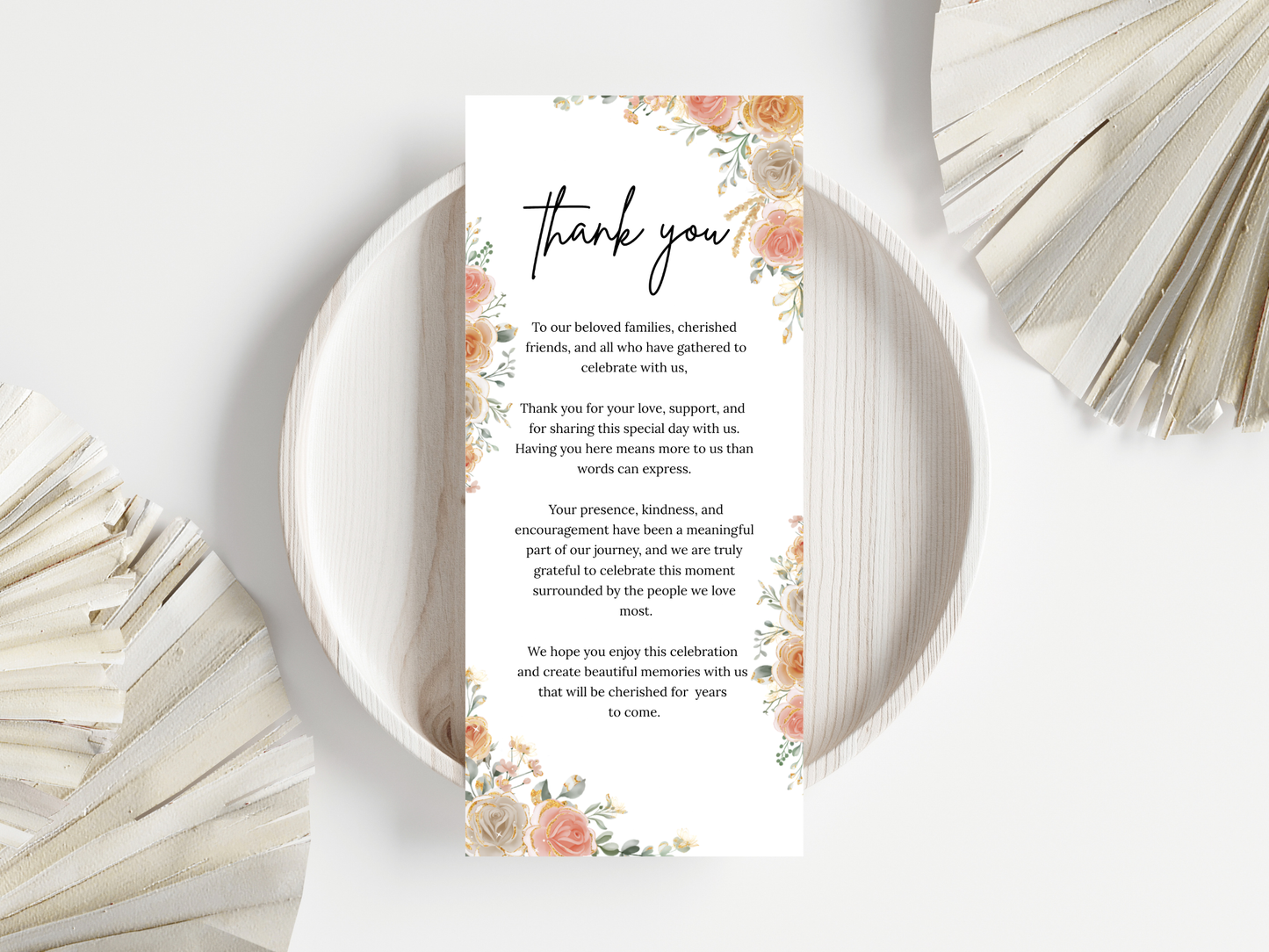 Wedding Menu, Thank You, Table Cards (Editable Template) WI386