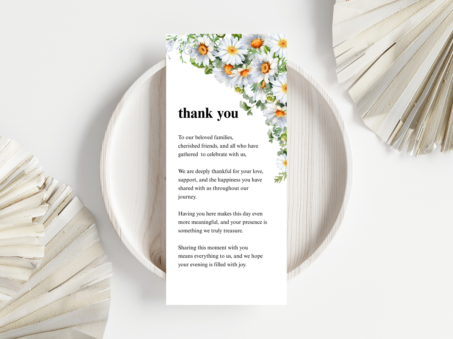 Wedding Thank you Card, Menu Card, Table Card. WI363