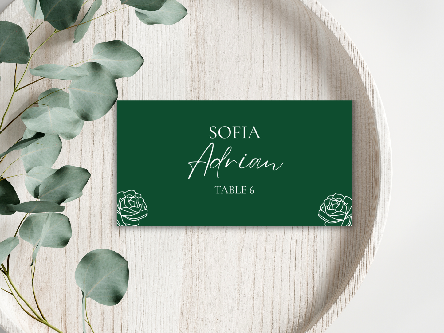 Wedding Menu Template, Place Card. WI200