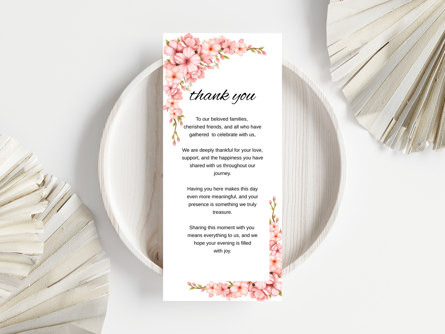 Wedding Thank you Card, Menu Card, Table Card. WI356