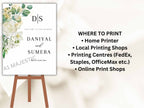Green Leaves Wedding Welcome Sign Template, Greenery Wedding Welcome Sign Printable, Wedding Welcome Sign Download. WS11