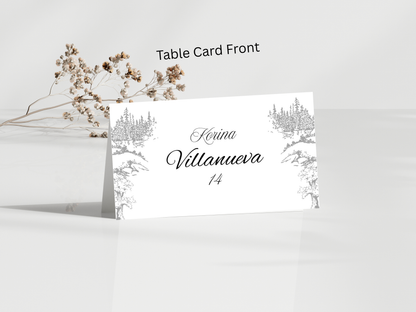 Wedding Invitation Bundle, RSVP, Wedding Water Bottle Label, Thank You Card, Table Card, Menu Card, Reception Card, Details Card. WI272