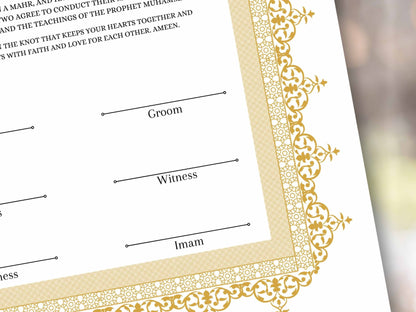 Nikkah Certificate Digital Download Personalised, A4, A3, Template, Muslim Wedding Contract, Instat Download. NN284