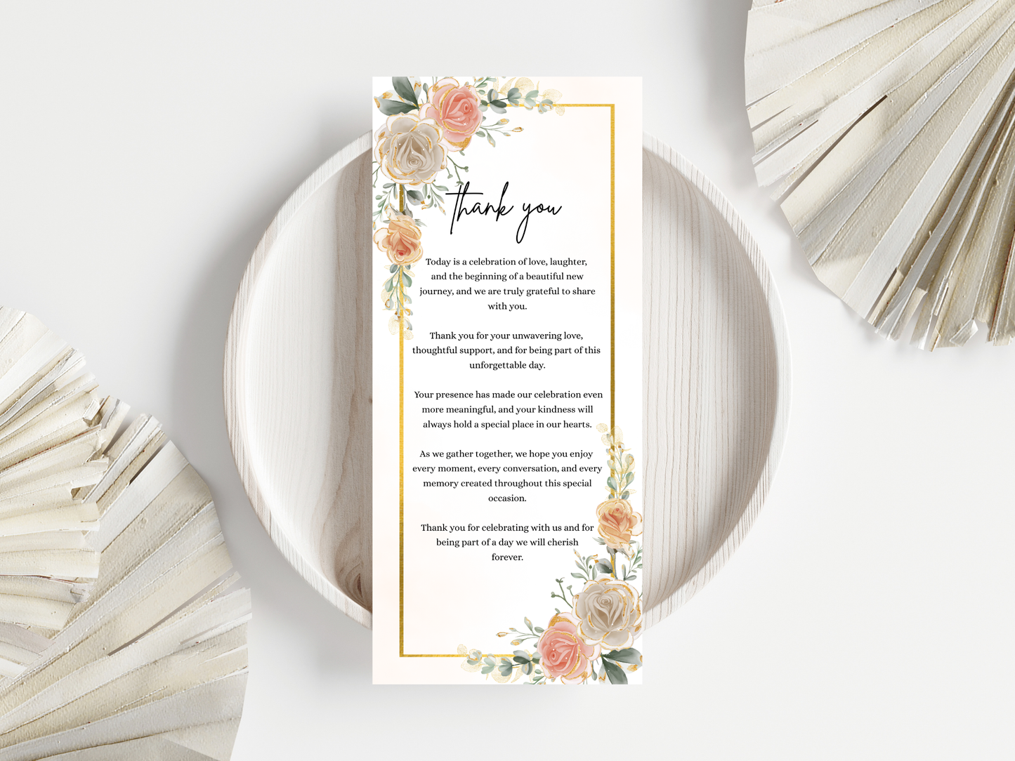 Wedding Menu Card, Table, Thank you, Editable Canva Template, Instant Download MTC406