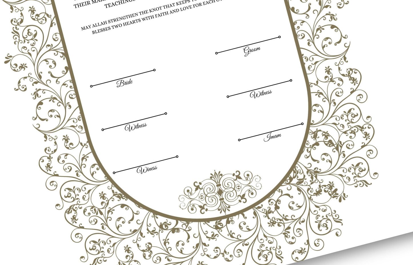 A4/A3 Nikkah Certificate, Customizable Luxury Islamic Nikkah Marriage Contract Certificate, Muslim Wedding Gift. NN155