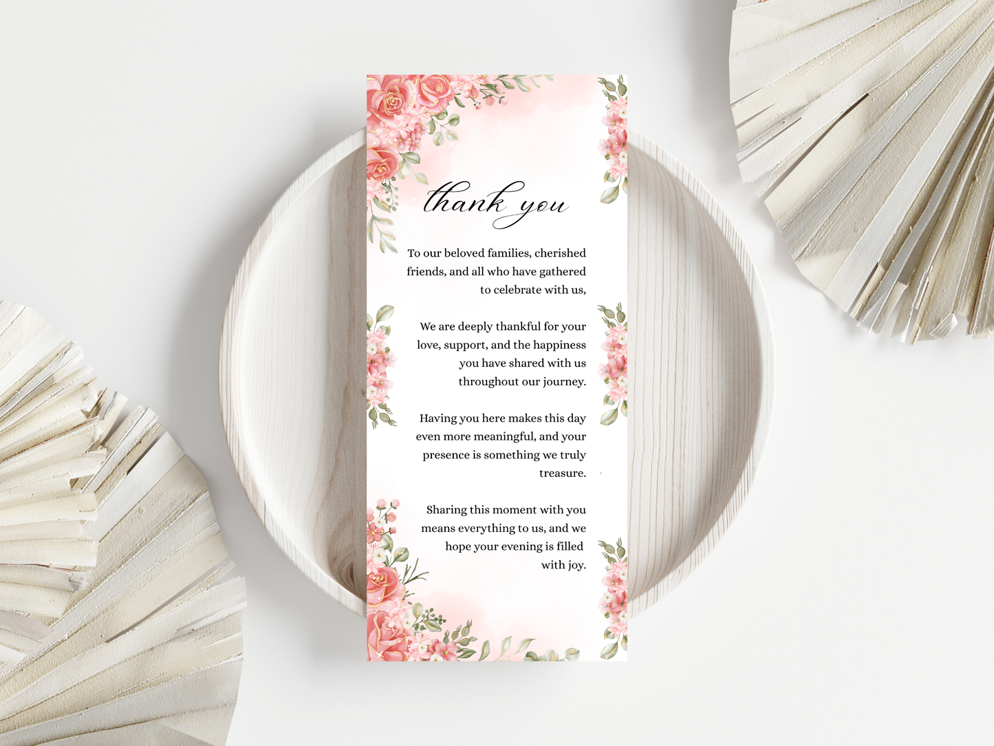 Wedding Thank you Card, Menu Card, Table Card. WI334