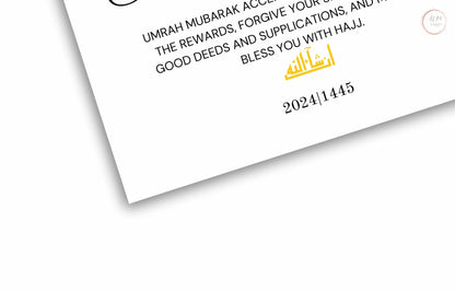 Personalized Umrah Mubarak Template, Umrah Gift, Digital Print , Umrah Wishes, Editable Template, A2, A3, A4, A5, Pdf Template. 1