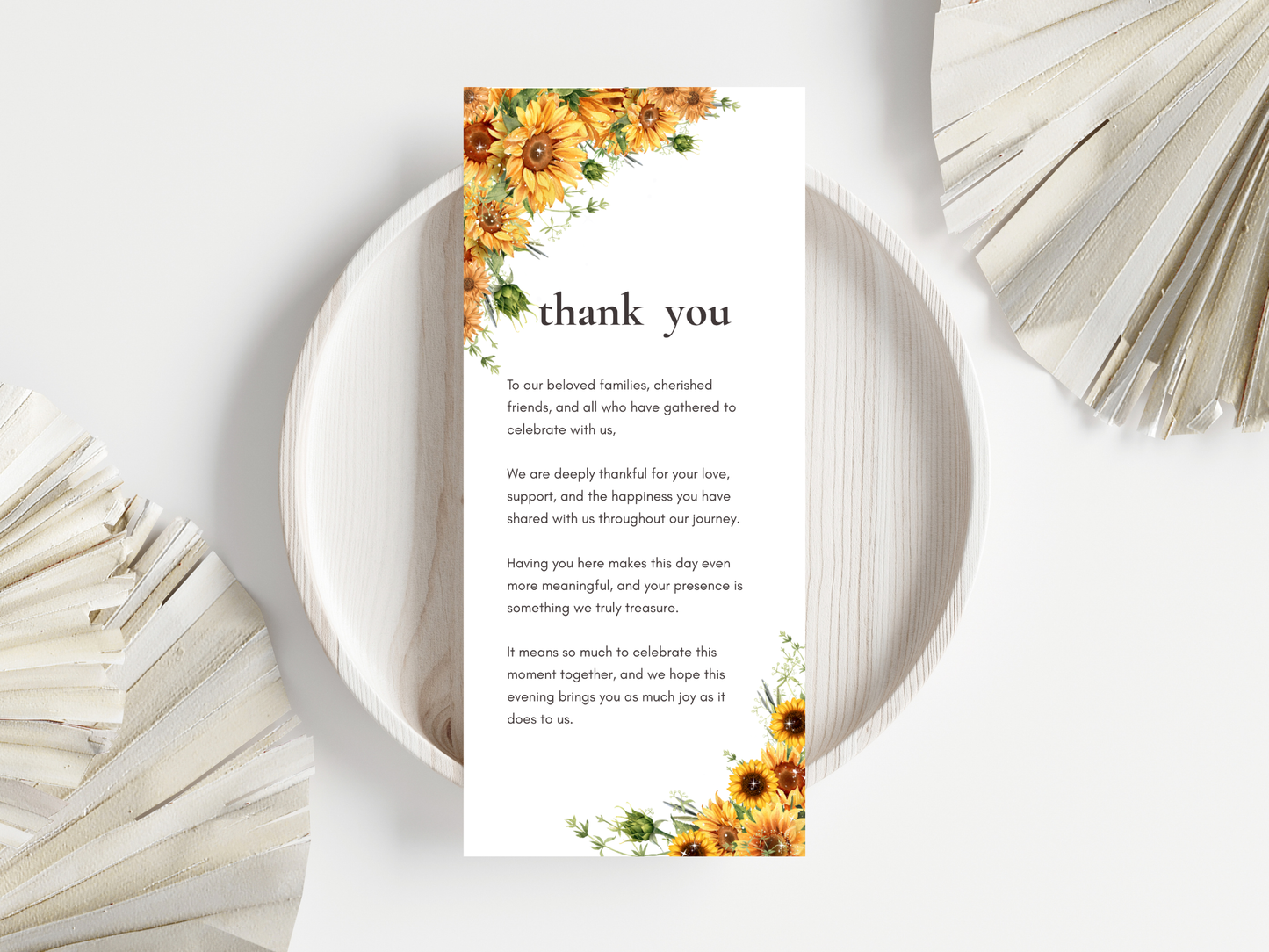 Wedding Thank you Card, Menu Card, Table Card. WI319