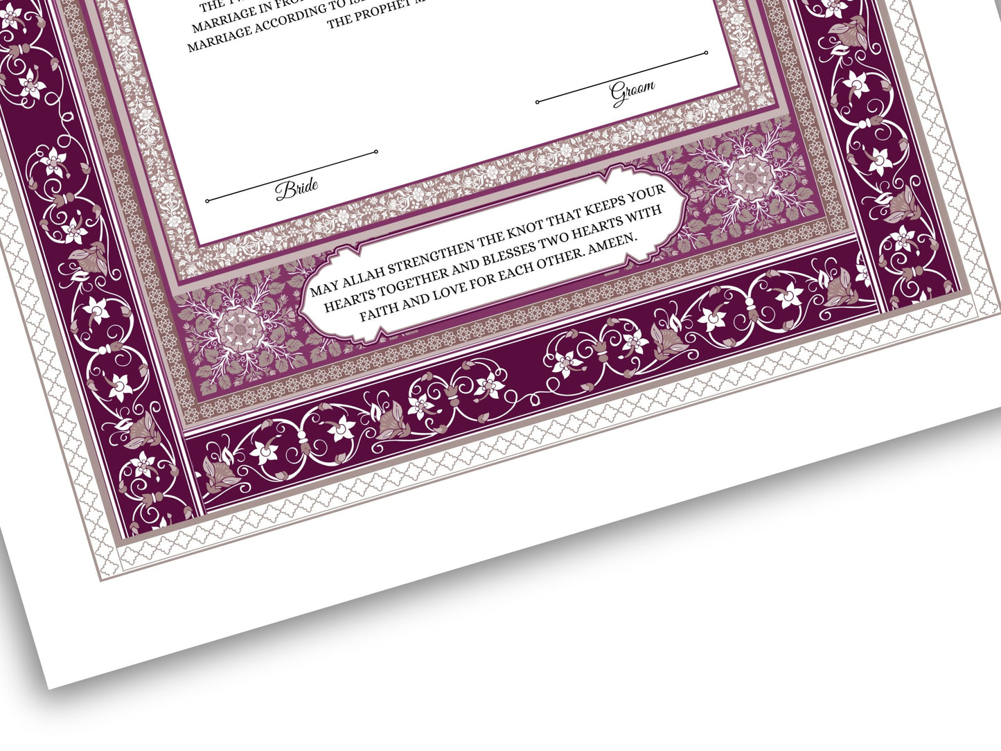 Luxury Nikkah Contract, Digital Printable Personalised Customised Nikkah Certificate, Custom Nikah Nama, Islamic Wedding Contract. NN168