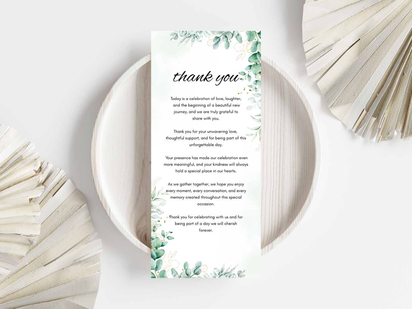 Sage Green Wedding Menu, Thank You & Table Cards, Editable Canva Template WI402