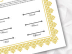 Nikkah Certificate Digital Download Personalised, A4, A3, Template, Editable, Nikkah Nama, Nikkah Contract, Muslim Contract. NN268