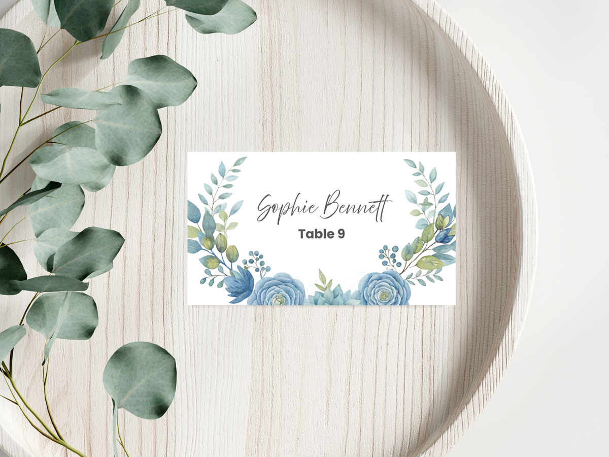 Floral Wedding Menu & Thank You Template | Editable Canva Place Card. WI206